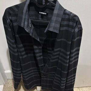 Express Black Casual Button Down Shirt